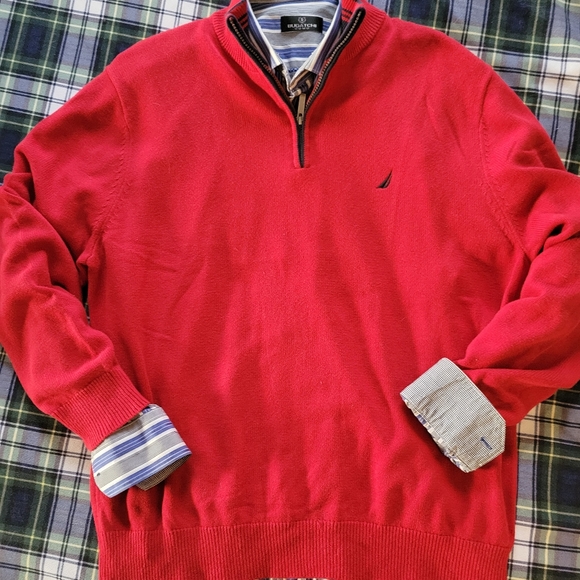NWT - Nautica Men 1/4 Zip Pullover Knit Sweater Size XL NWT - Picture 8 of 10